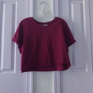 Burgundy cropped tee
